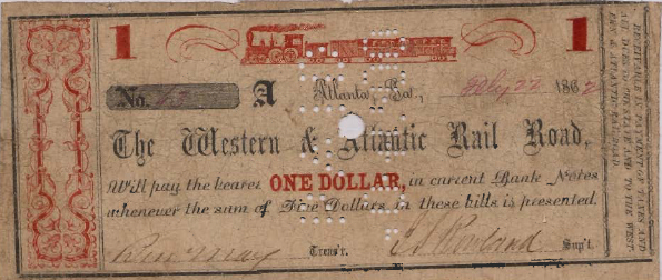 $1 G-1444.1 W&A Change Bill dated 1/22/1862